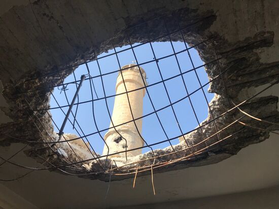 Aftermath of shelling of Afrin in Syria