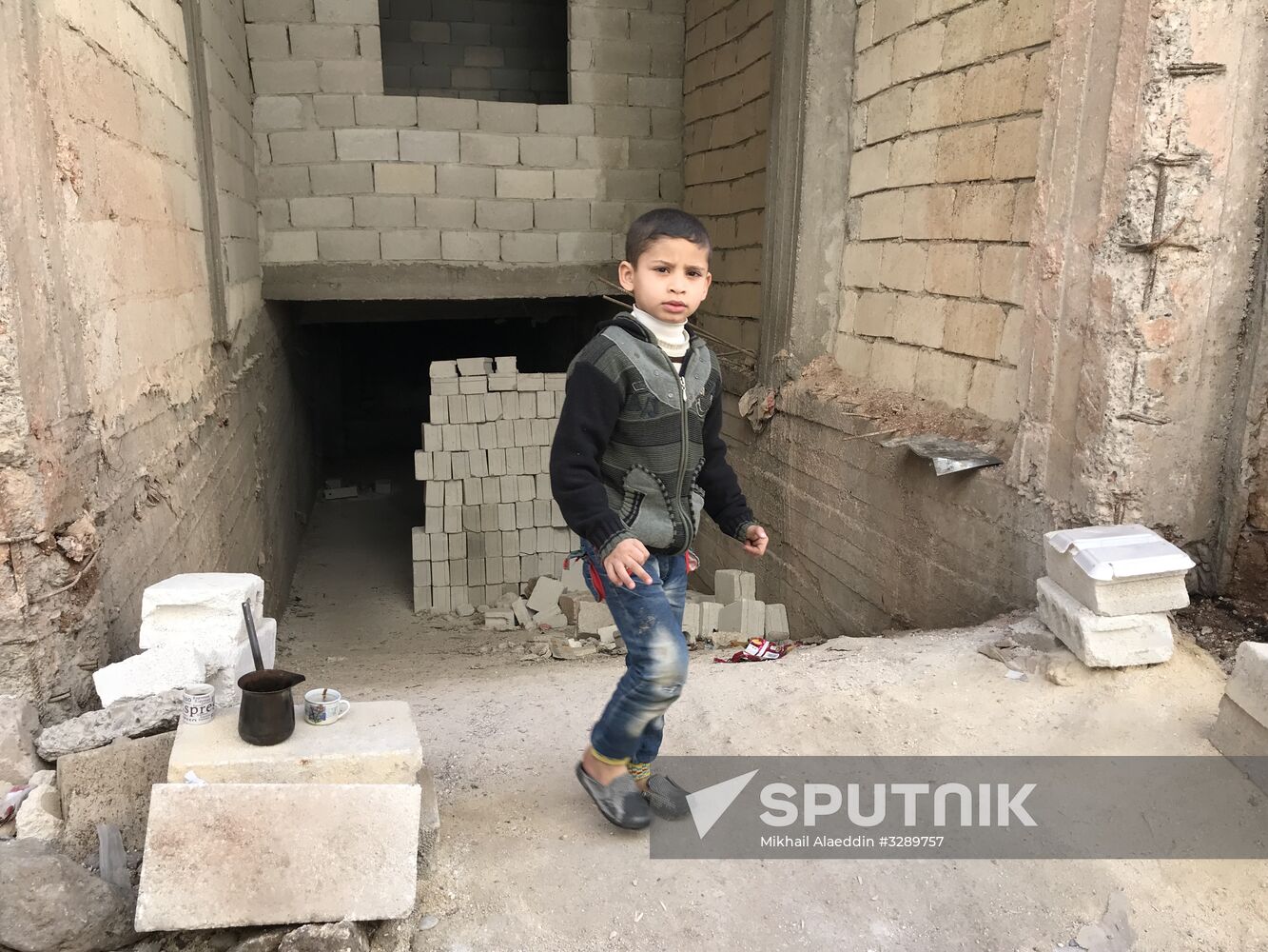 Aftermath of shelling of Afrin in Syria