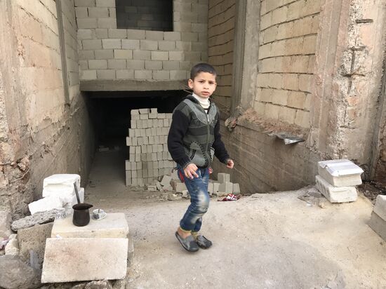 Aftermath of shelling of Afrin in Syria