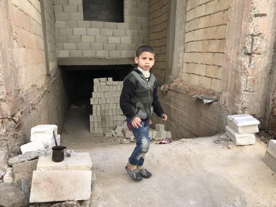 Aftermath of shelling of Afrin in Syria