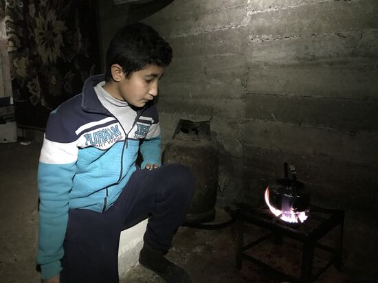 Aftermath of shelling of Afrin in Syria