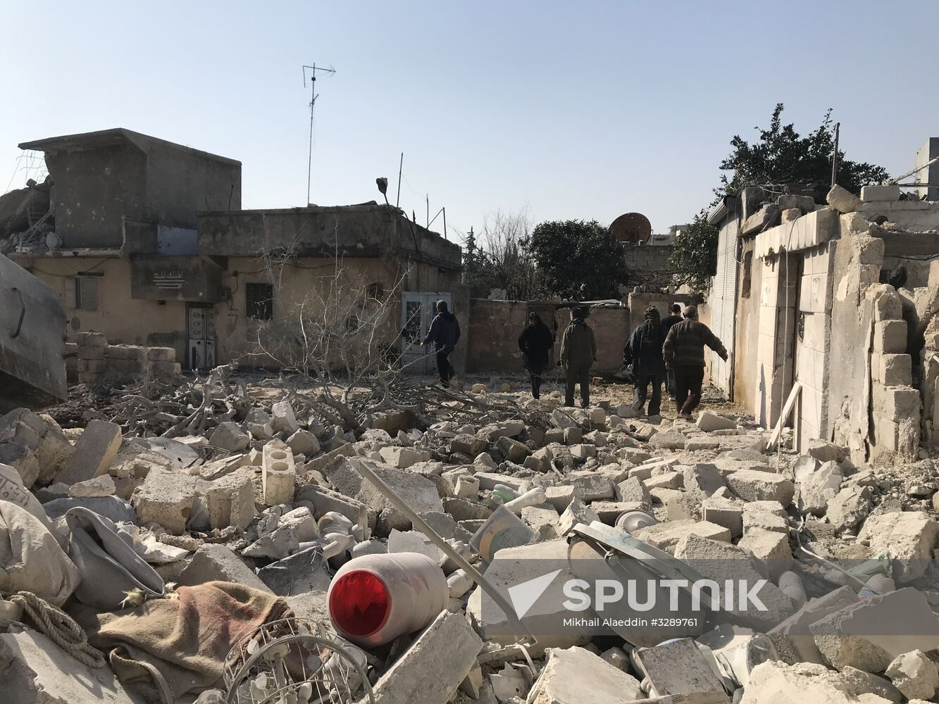 Aftermath of shelling of Afrin in Syria
