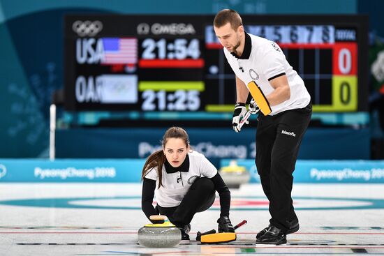 2018 Winter Olympics. Curling. Mixed doubles. US vs. Russia