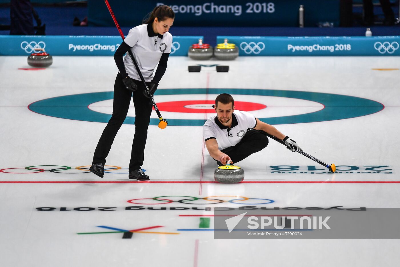 2018 Winter Olympics. Curling. Mixed doubles. US vs. Russia