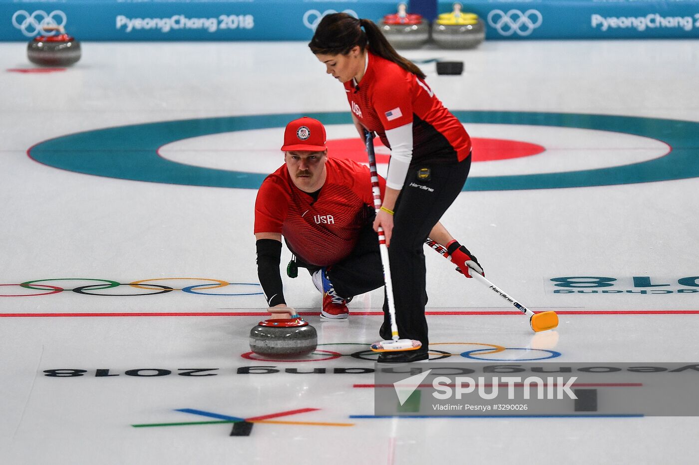 2018 Winter Olympics. Curling. Mixed doubles. US vs. Russia