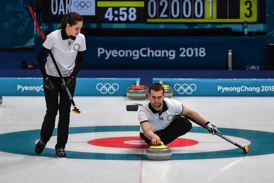 2018 Winter Olympics. Curling. Mixed doubles. US vs. Russia