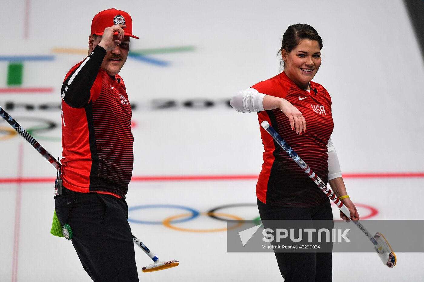 2018 Winter Olympics. Curling. Mixed doubles. US vs. Russia