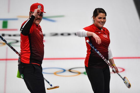 2018 Winter Olympics. Curling. Mixed doubles. US vs. Russia