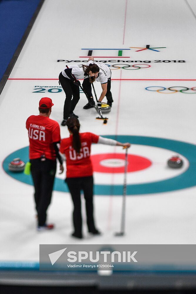 2018 Winter Olympics. Curling. Mixed doubles. US vs. Russia
