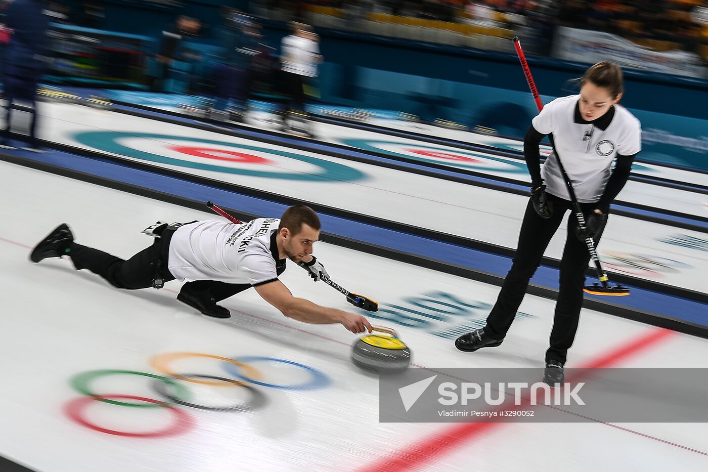 2018 Winter Olympics. Curling. Mixed doubles. US vs. Russia