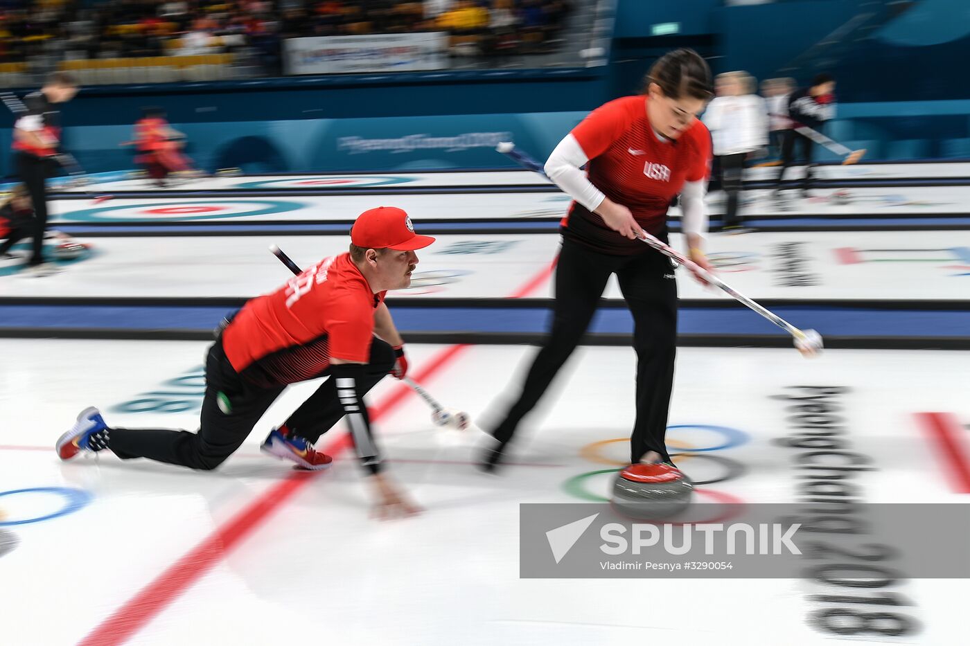 2018 Winter Olympics. Curling. Mixed doubles. US vs. Russia