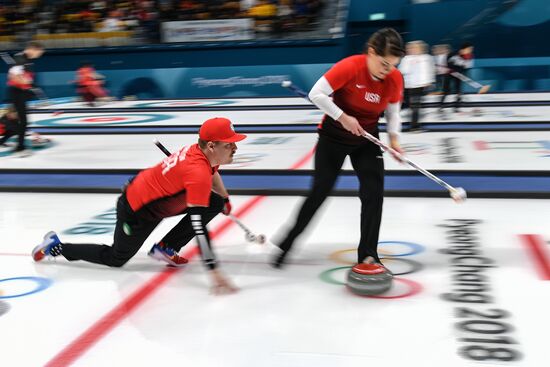 2018 Winter Olympics. Curling. Mixed doubles. US vs. Russia