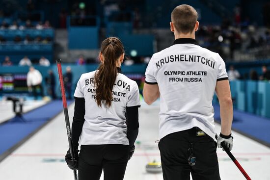 2018 Winter Olympics. Curling. Mixed doubles. US vs. Russia