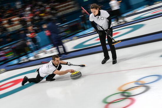 2018 Winter Olympics. Curling. Mixed doubles. US vs. Russia