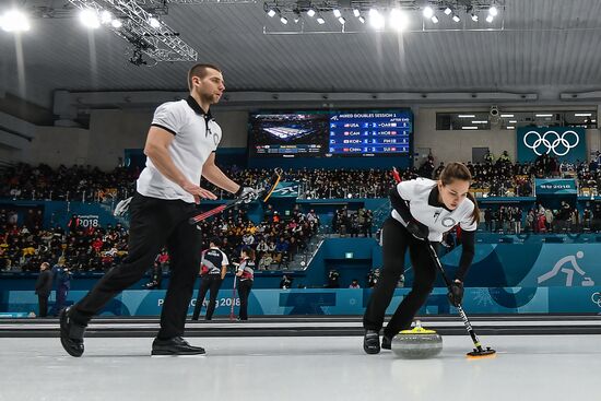 2018 Winter Olympics. Curling. Mixed doubles. US vs. Russia