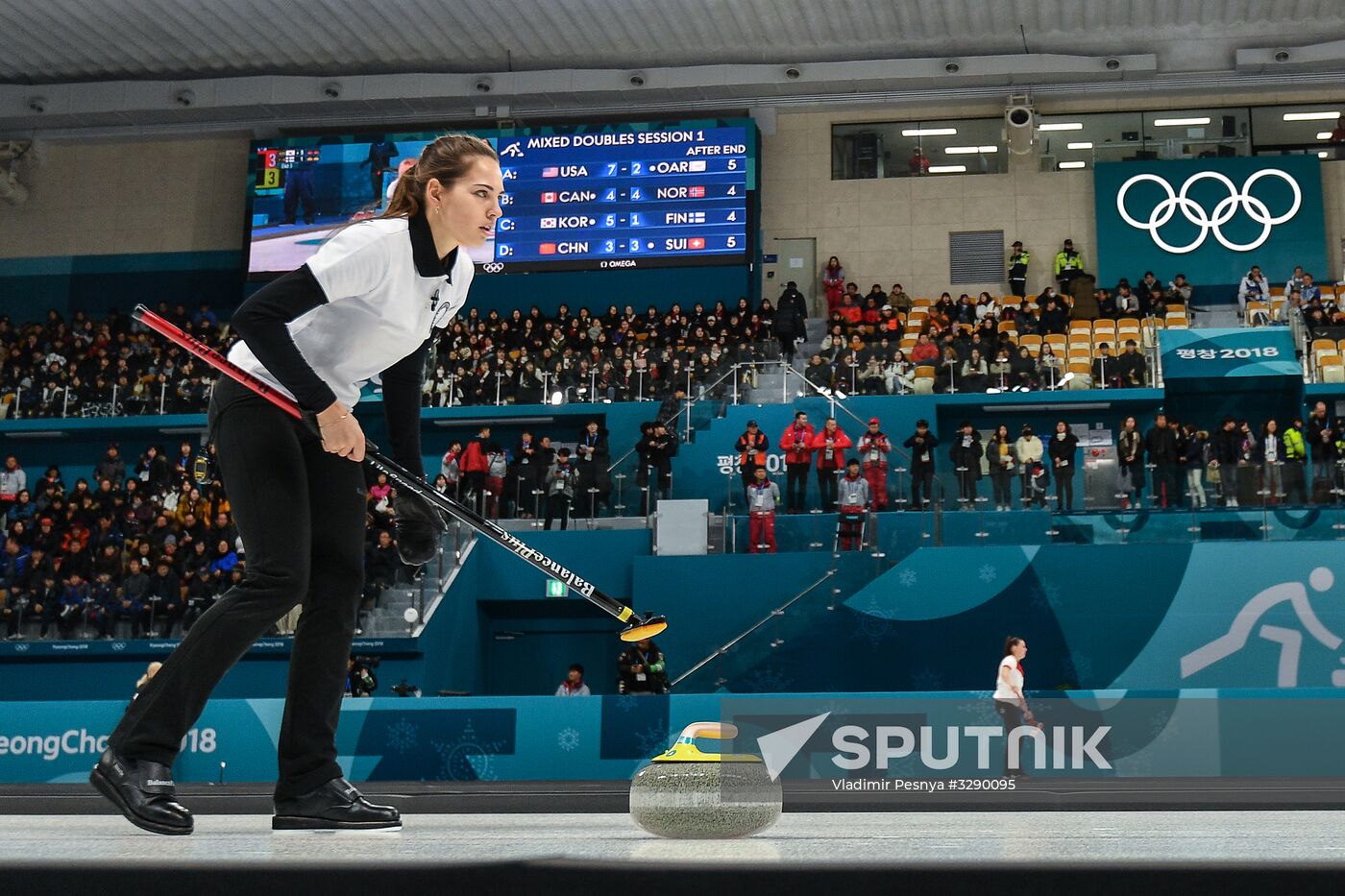 2018 Winter Olympics. Curling. Mixed doubles. US vs. Russia