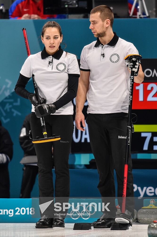 2018 Winter Olympics. Curling. Mixed doubles. US vs. Russia