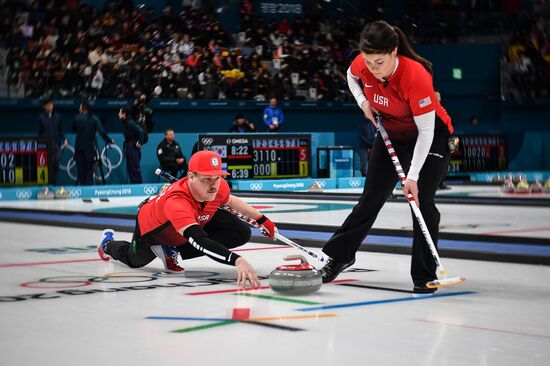 2018 Winter Olympics. Curling. Mixed doubles. US vs. Russia