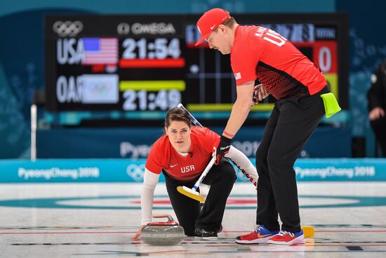 2018 Winter Olympics. Curling. Mixed doubles. US vs. Russia