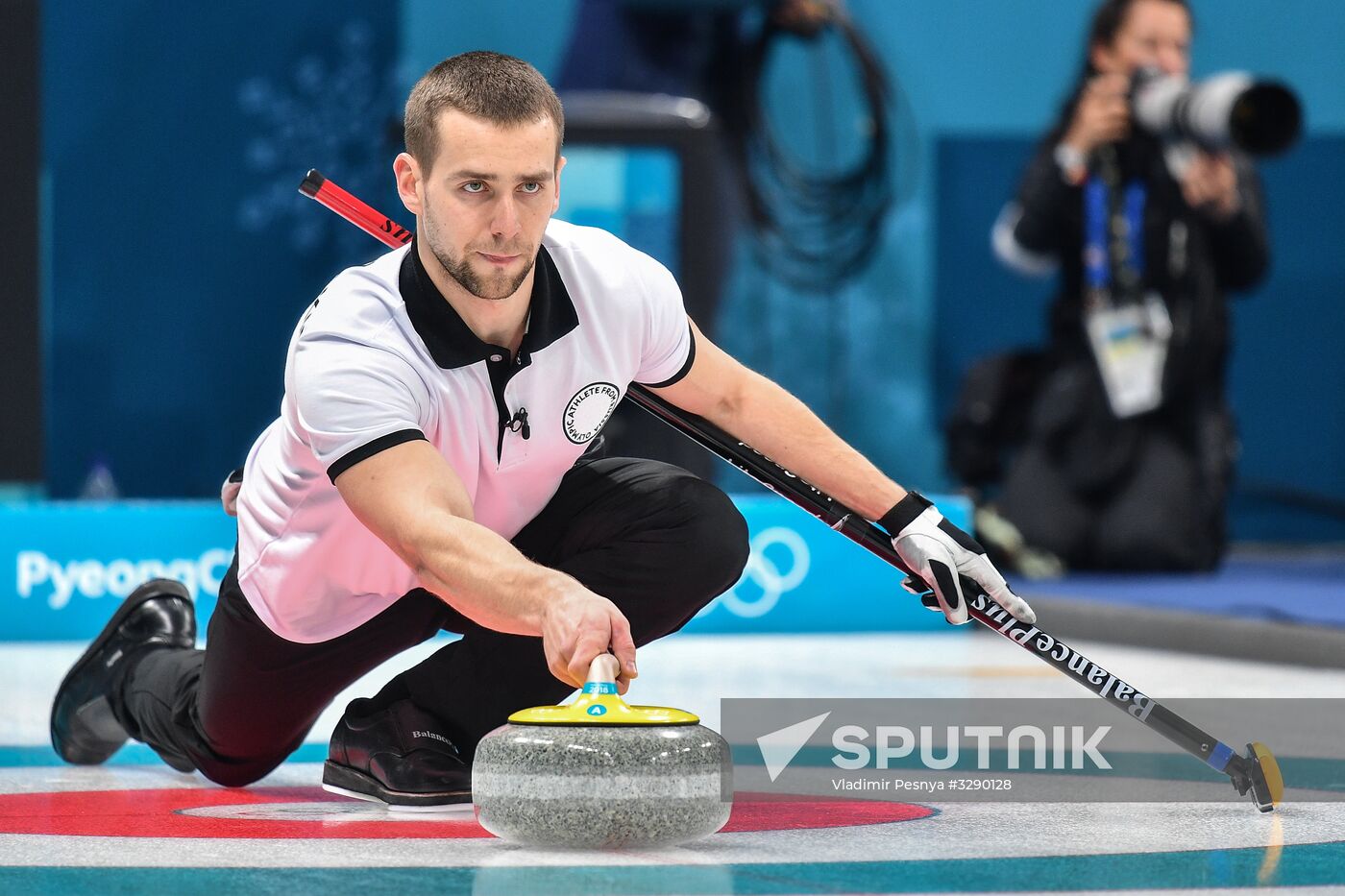 2018 Winter Olympics. Curling. Mixed doubles. US vs. Russia
