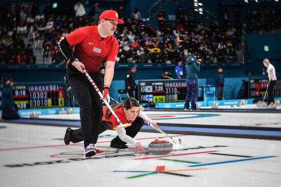 2018 Winter Olympics. Curling. Mixed doubles. US vs. Russia