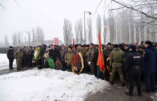 Paying last respects to Major Roman Filipov in Voronezh