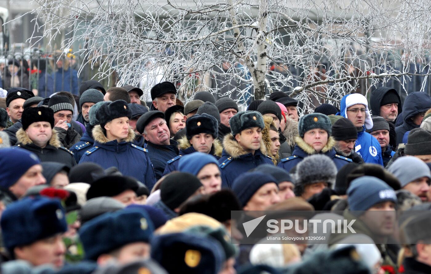 Paying last respects to Major Roman Filipov in Voronezh