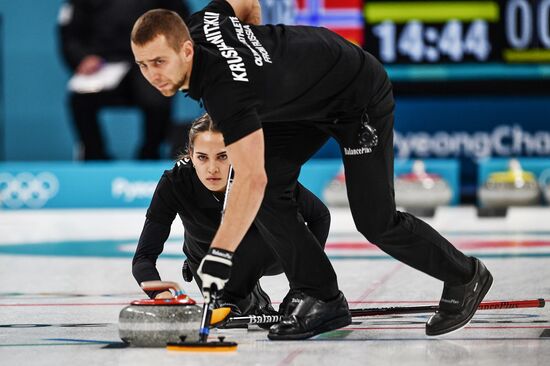 2018 Olympics. Curling. Mixed doubles. Russia vs. Norway