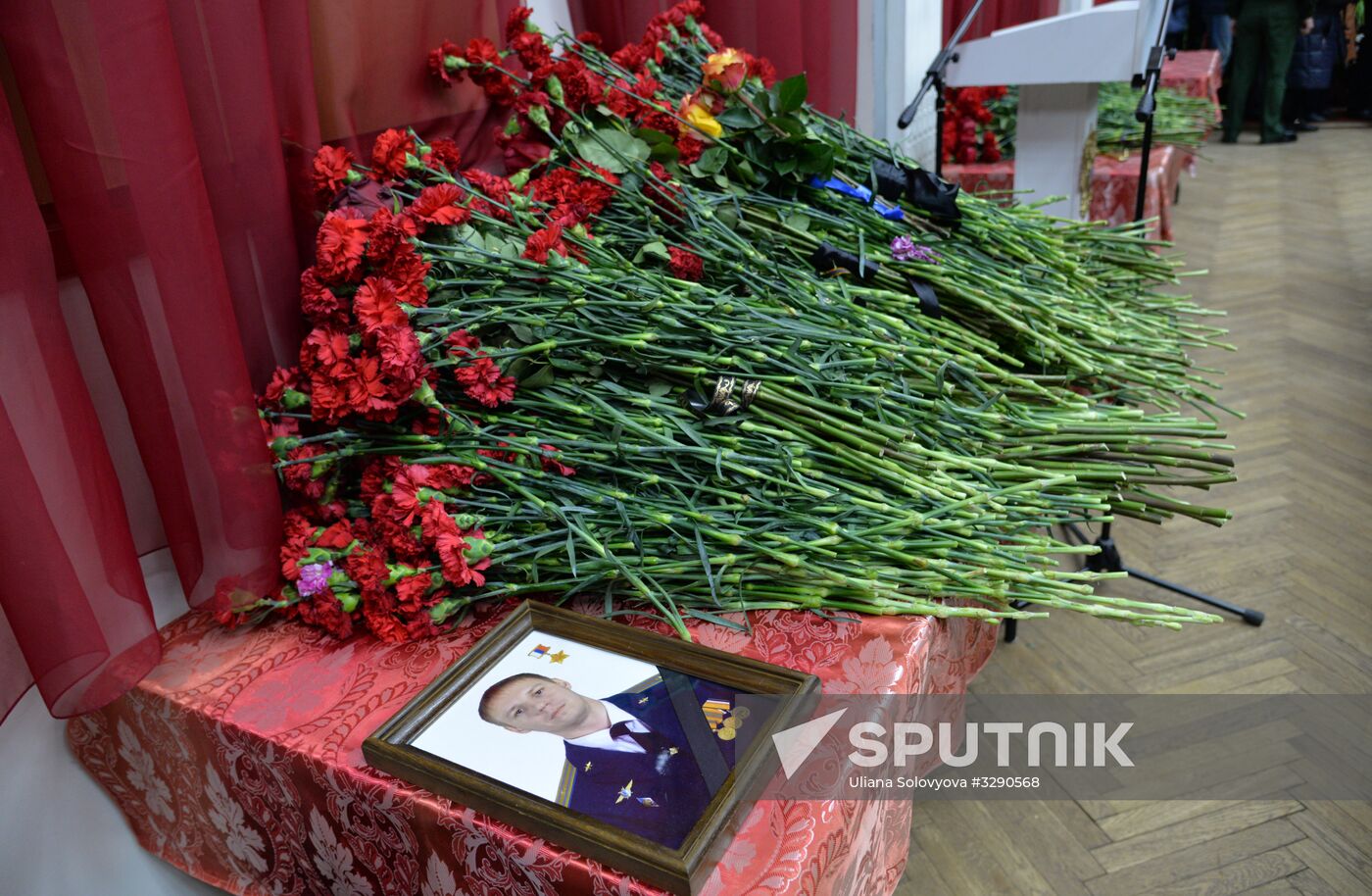 Paying last respects to Major Roman Filipov in Voronezh