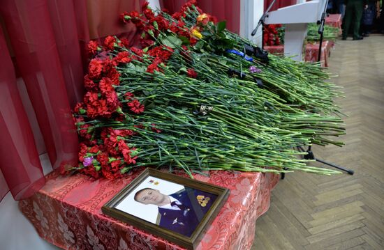 Paying last respects to Major Roman Filipov in Voronezh