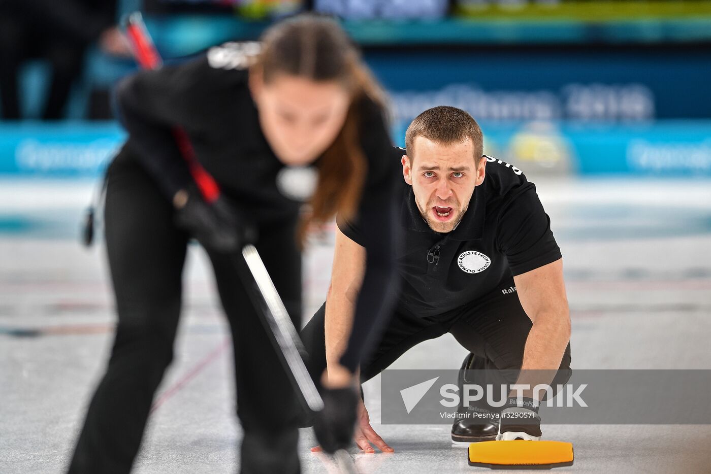 2018 Olympics. Curling. Mixed doubles. Russia vs. Norway