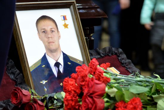Paying last respects to Major Roman Filipov in Voronezh