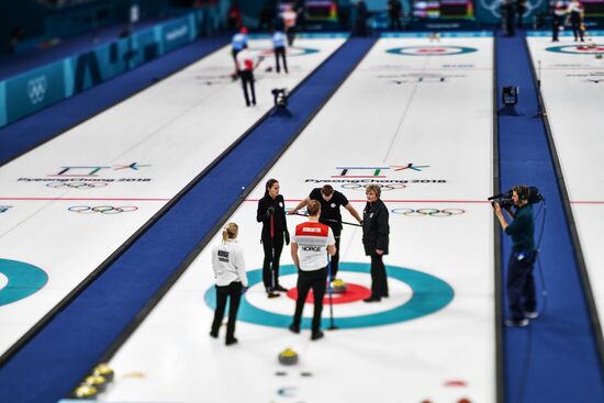 2018 Winter Olympics. Russia vs Norway Mixed Curling