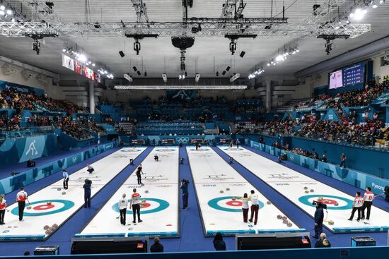 2018 Winter Olympics. Russia vs Norway Mixed Curling