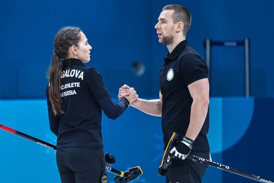 2018 Winter Olympics. Russia vs Norway Mixed Curling