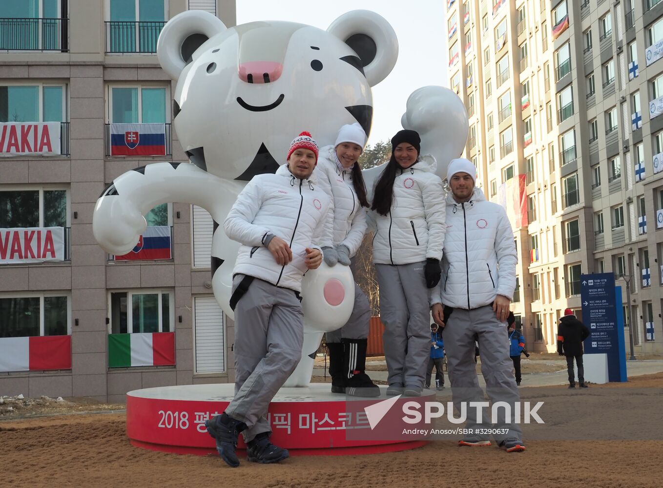 Russian athletes in Olympic Village