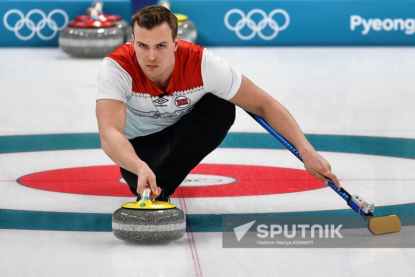 2018 Winter Olympics. Russia vs Norway Mixed Curling