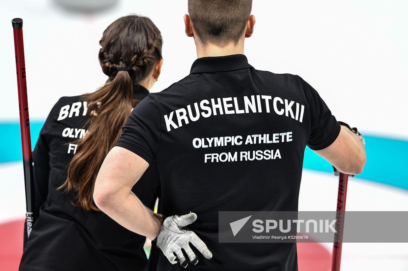 2018 Winter Olympics. Russia vs Norway. Mixed. Curling