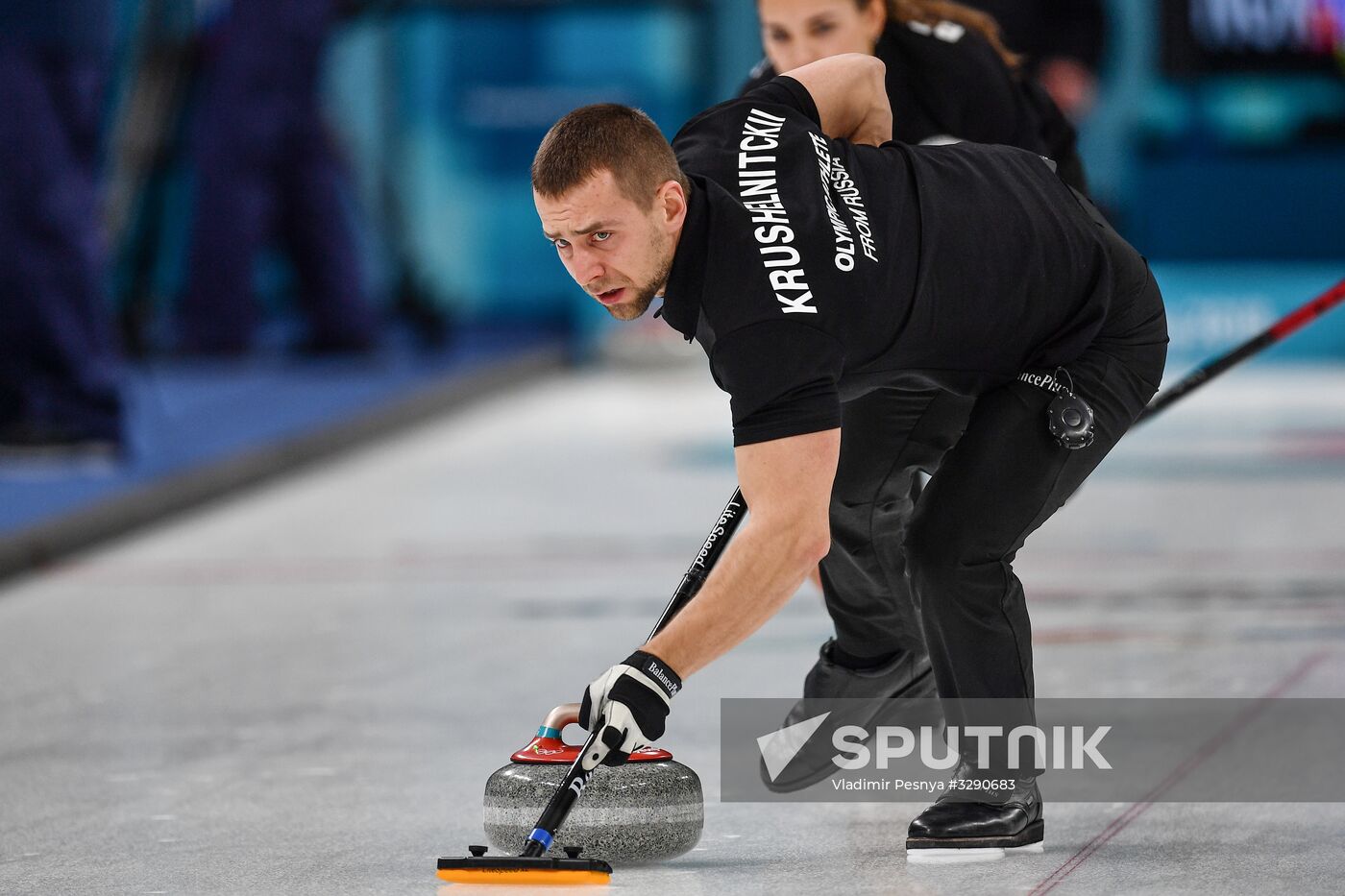 2018 Winter Olympics. Russia vs Norway. Mixed. Curling