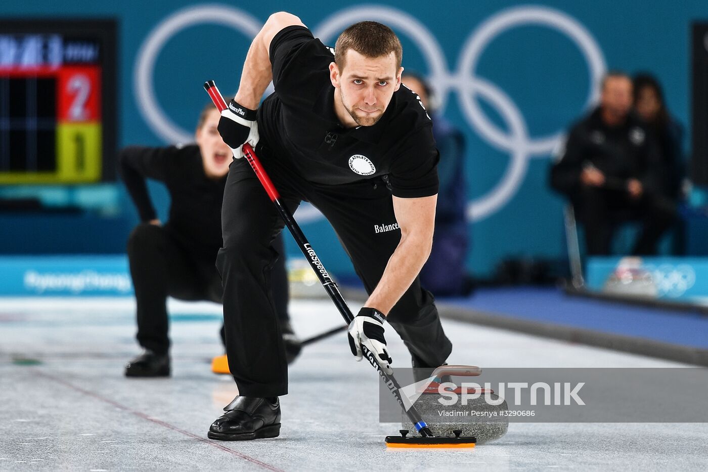 2018 Winter Olympics. Russia vs Norway Mixed Curling