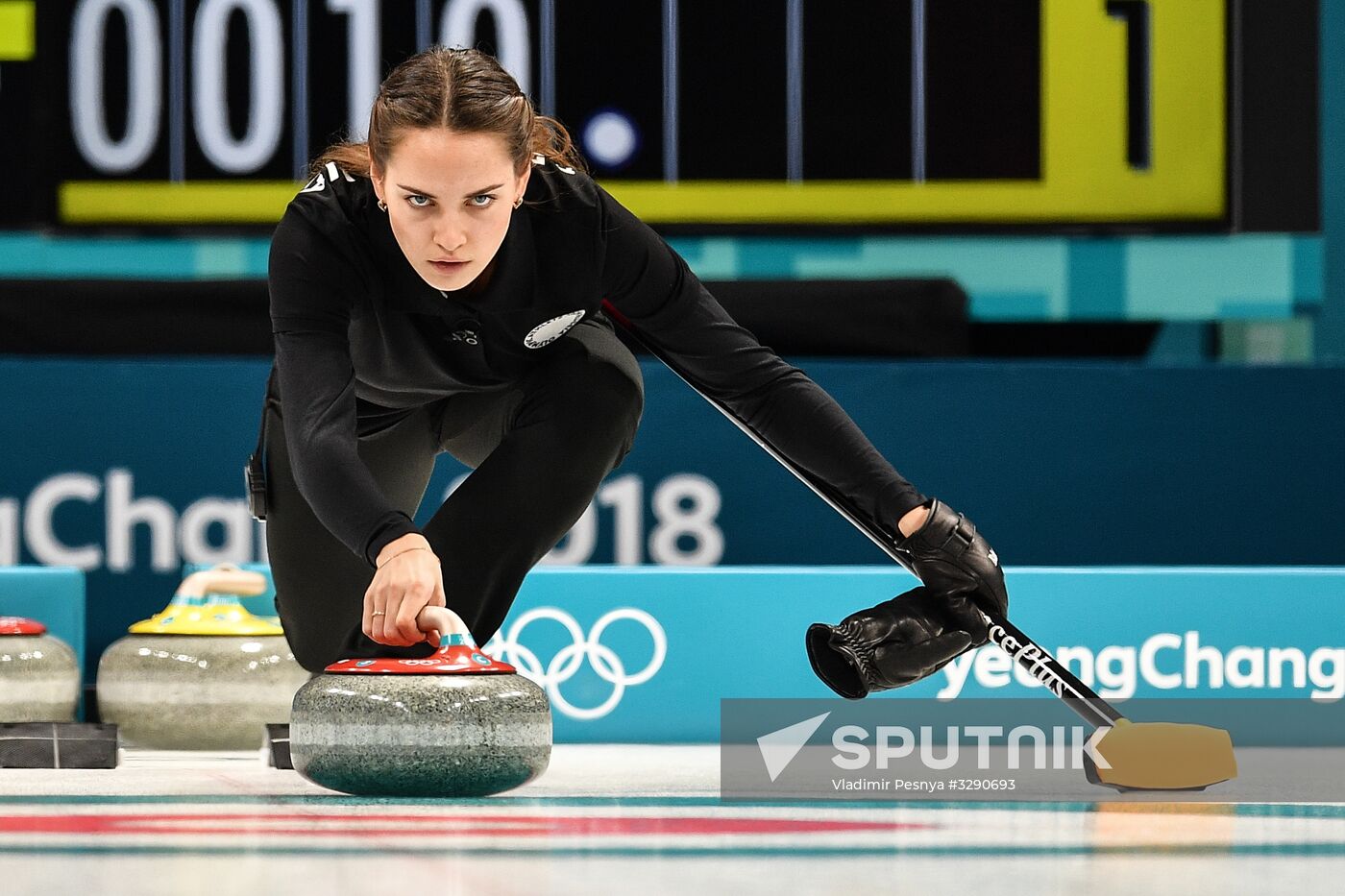 2018 Winter Olympics. Russia vs Norway. Mixed. Curling