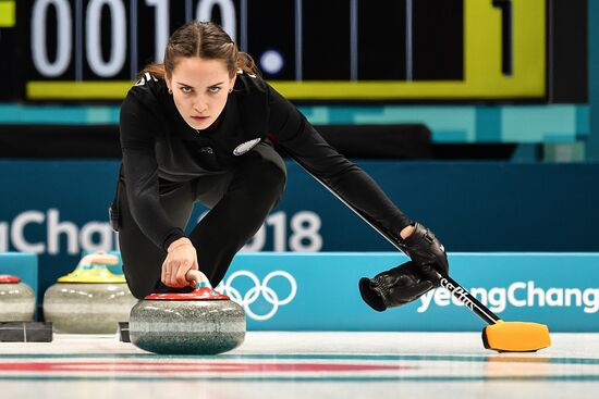 2018 Winter Olympics. Russia vs Norway. Mixed. Curling
