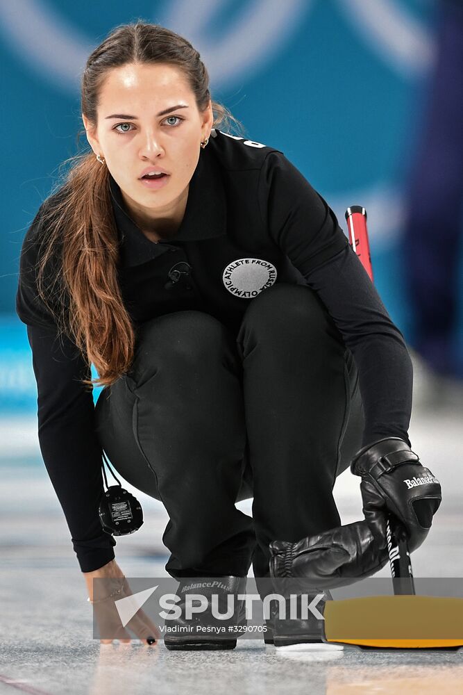 2018 Winter Olympics. Russia vs Norway Mixed Curling