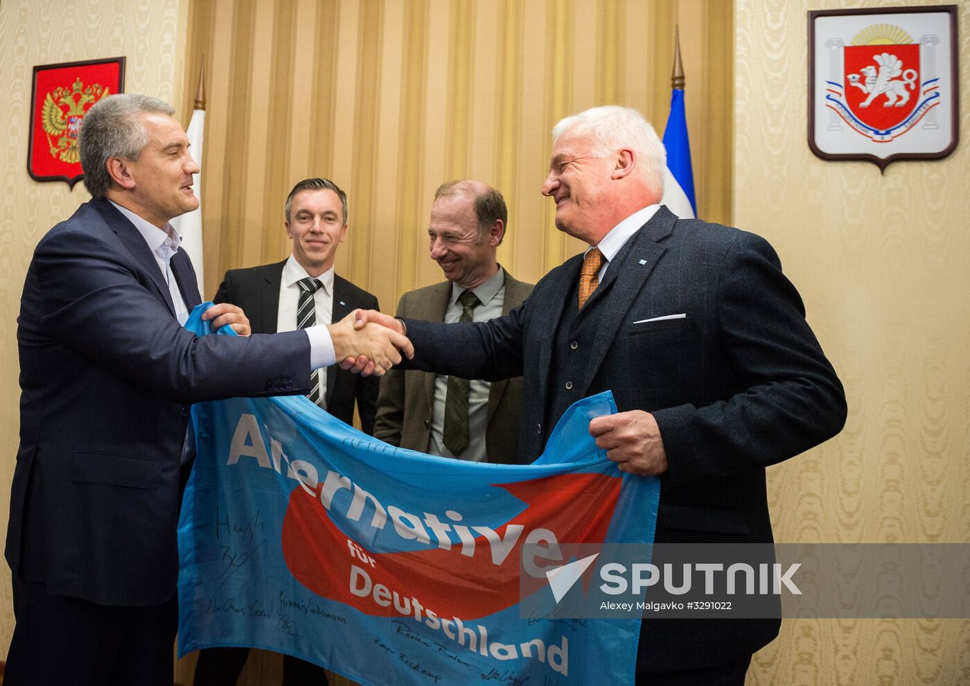 Head of Republic of Crimea Sergei Aksyonov meets with German delegation