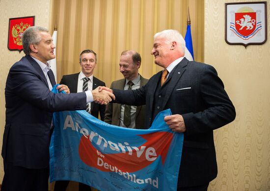 Head of Republic of Crimea Sergei Aksyonov meets with German delegation