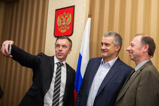 Head of Republic of Crimea Sergei Aksyonov meets with German delegation