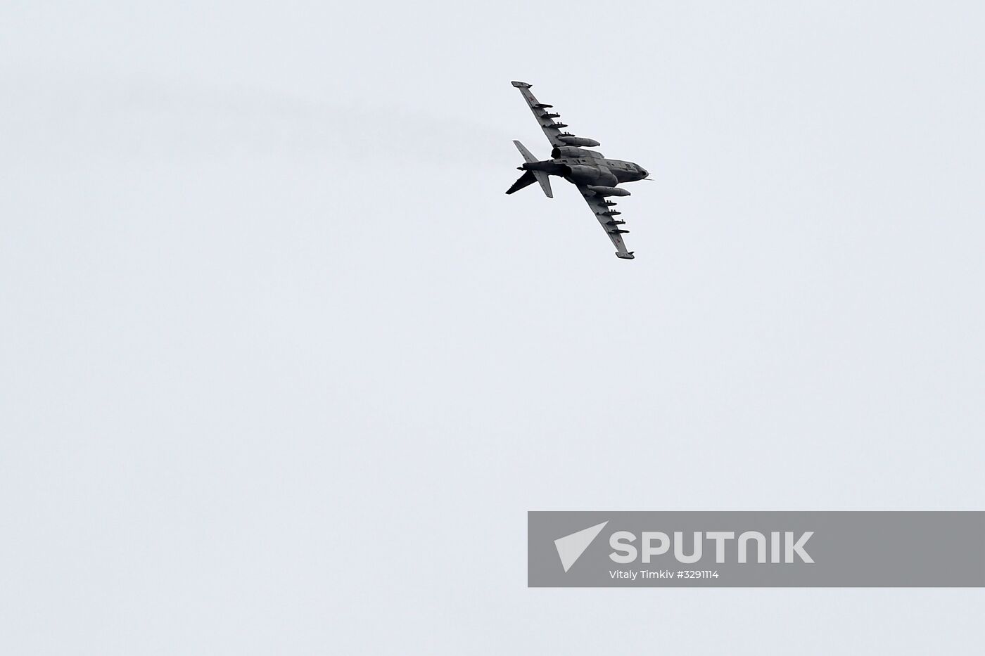 Tactical flight drill of Sukhoi Su-25 assault aircraft in Krasnodar Territory