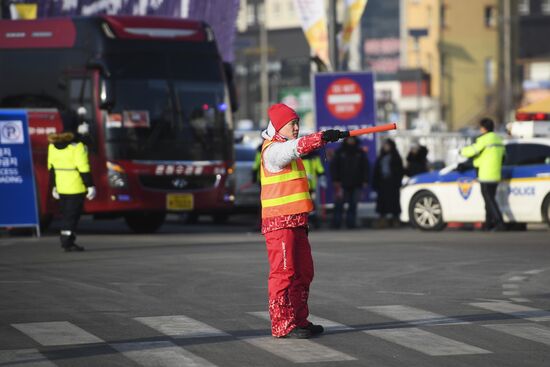 Preparation for 2018 Winter Olympics opening ceremony