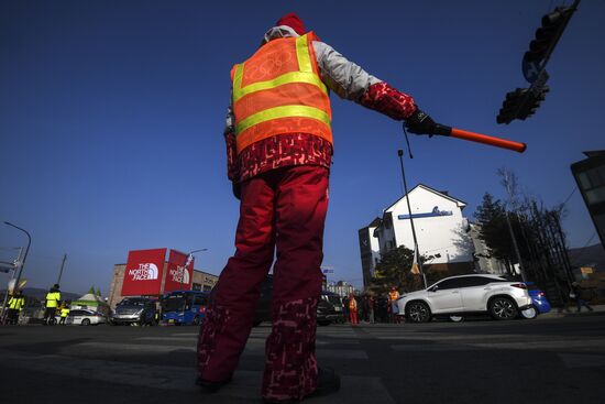 Preparation for 2018 Winter Olympics opening ceremony