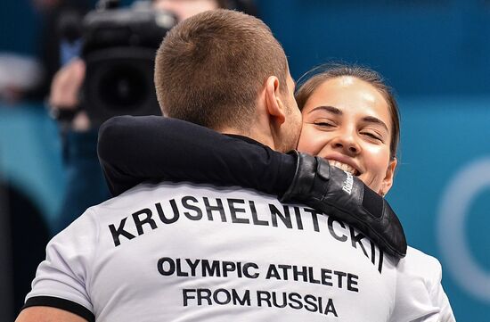 2018 Winter Olympics. Curling. Mixed doubles. Republic of Korea vs. OAR